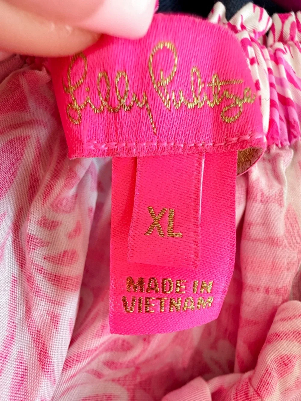 Lilly Pulitzer Hot Pink Floral Puff Sleeve Top Size XL